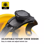 SAFEYEAR W 018 YELLOW ABS VENTILATED SAFETY HELMET WITH ADJUSTABLE RATCHET