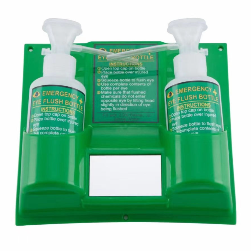 EWB02 EMERGENCY WALL MOUNT EYE WASH DOUBLE BOTTLE STATION