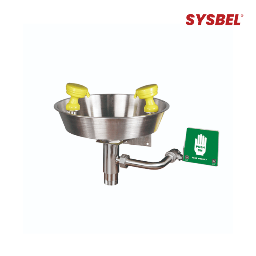 SYSBEL WG7023 STAINLESS STEEL WALL MOUNTED BASIN EYEWASH STATION